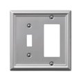 thumbnail image 1 of Amerelle 149TRBN Chelsea 1 Toggle &amp; 1 Rocker-GFCI Wall Plate  Brushed Nickel, 1 of 3