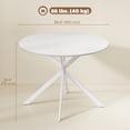thumbnail image 3 of 40" Round Dining Table for 4 Kitchen Table with Steel Legs, White Oak, 3 of 10