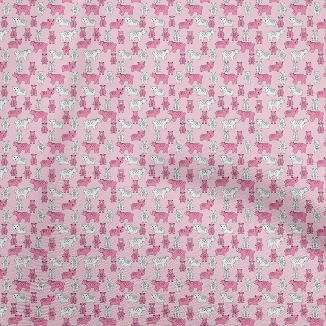 oneOone Georgette Viscose Light Pink Fabric Animal Sewing Craft Projects Fabric Prints By Yard 42 Inch Wide