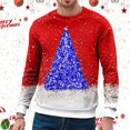 thumbnail image 4 of Ediodpoh T-Shirt de Sport à Col Rond pour Homme d'Hiver de Noël à Manches Courtes, Décontracté pour les Fêtes, T-Shirt de Sport à Col Rond, Chandail pour Homme Rouge_001 m, 4 of 4