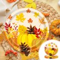 thumbnail image 4 of Amzcrzy Paper Tableware Thanksgiving Paper Plates Festive Fall Pumpkin and Maple Leaves Pattern Disposable Tableware for Fall Harvests Party Christmas Decorations Halloween Decorations Fall Decor, 4 of 6