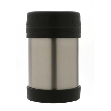 Mainstay 350ML Silver&Black Kids Food Jar, SS304 intérieur SS201 extérieur PP couvercle silicone anneau récipient alimentaire