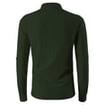 thumbnail image 4 of AherBiu Men's Shirts Long Sleeve Stand Collar Front Drawstring Slim Fitted Tshirt Tops Fall Lightweight Shirts Tops, 4 of 4