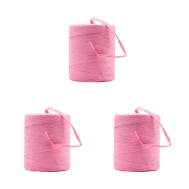 mmirethe Fiber Sturdy And Durable Raffia Rope Yarn For DIY Crafts Not Easy To Fade Natural Paper Ribbon pink 3Set