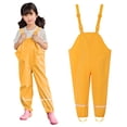 thumbnail image 2 of MIASHUI Pantalons de Pluie Imperméables à Bretelles pour Garçons et Filles, Vêtements de Pluie pour Enfants, Jaune, 5-6 Ans, 2 of 4