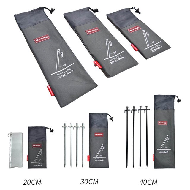 facefd Outdoor Camping Tent Pegs Nails Stake Storage Bag Case Stuff Sack Pouch L