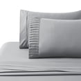 thumbnail image 3 of Marina Decoration Ultra Soft Silky Deep Pocket Solid Rayon from Bamboo Bedding All Season Sheet Set, Grey Color, 3 of 7