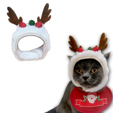 Matoen12 Costume de Noël Chien Décoration de Festival de Noël Chapeau pour Animaux de Compagnie Ajustable pour Fête de Noël Chiot