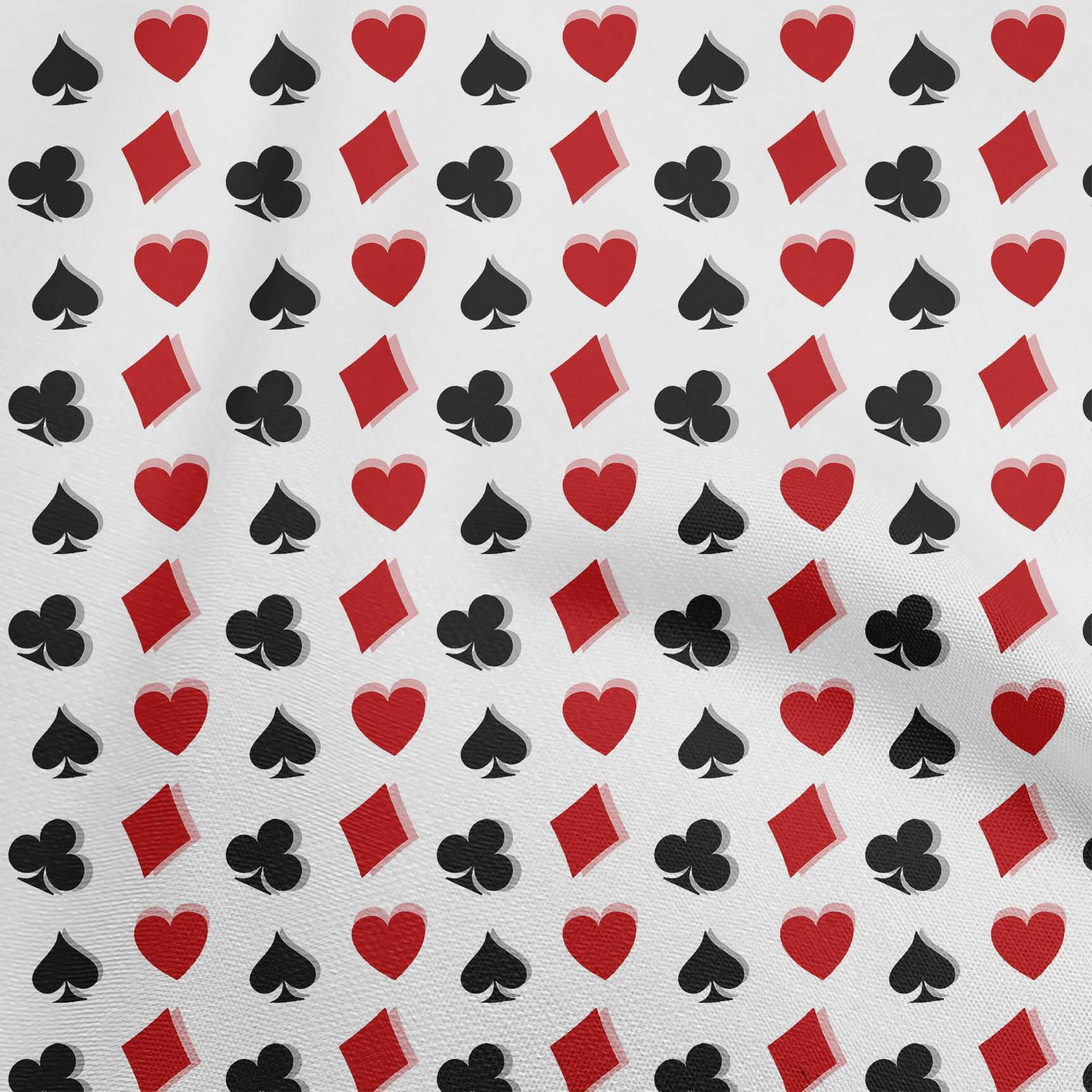 oneOone Viscose Chiffon Red Fabric Poker Card Fabric For Sewing Printed Craft Fabric By The Yard 42 Inch Wide