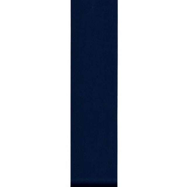 Offray 10mm single faced satin ribbon in navy blue, shown as a vertical strip with smooth satin texture, measuring 10mm by 5.4864m, ideal for sewing, gift wrapping, floral arrangements, and decorative crafts.