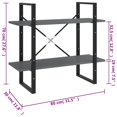 thumbnail image 4 of vidaXL 2-Tier Book Cabinet Grey 80x30x70 cm Solid Pine Wood, 4 of 5