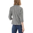 thumbnail image 3 of INSPIRE CHIC Blazer à Rayures pour Femme Manches 3/4 Décontracté Ouvert à l'Avant Revers Cranté Blazer L Gris Foncé, 3 of 8