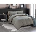 thumbnail image 1 of 3-Piece Duvet Cover Set, 1800 Thread Count, Button Closure, Solid Color - Cooling, Breathable Material- Wrinkle, Fade, Stain Resistant, Full/Queen, Gray, 1 of 5