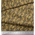 thumbnail image 3 of Soimoi Brown Poly Georgette Fabric Leaves & Clover Floral Print Sewing Fabric Yard 52 Inch Wide, 3 of 5