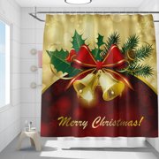 CHUANK Christmas Shower Curtain Liner  71x35.4Inch Bathroom Shower Curtain Red Christmas Ball Stall Shower Curtains Dormitory Curtain Room Divider Curtains Red