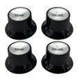 thumbnail image 1 of Electric Guitar Top Hat 2 Volume & 2 Tone Knobs for Gibson EPI LP ST Guitars, 1 of 10