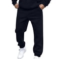 thumbnail image 1 of Pisexur Mens Sweatpants Solid Color Workout Jogging Athletic Pants ​Elastic Waist Drawstring Straight Leg Sweatpants Loose Elastic Bottom Casual Pants with Pockets, 1 of 5