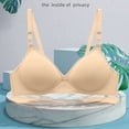 thumbnail image 3 of Aboser Womens Lightly Wireless Bras 3 Pack Smooth T-shirt Bra Body Hugging Lift Up Bralettes Full Coverage Support Bra Stretch Fit Everyday Bralettes, 3 of 5