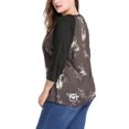 thumbnail image 4 of GRACE & GRANDEUR Women's Plus 3/4 Sleeve Floral Workout Winter Tops, 4 of 6