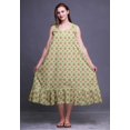 thumbnail image 3 of Bimba Beige Verdâtre4 Nuisettes en Coton Imprimé à Feuilles de Monstera Florales pour Femmes Robe Sans Manches Tenue de Nuit Robe Maxi Petit, 3 of 6