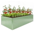 thumbnail image 1 of Outsunny 8x4x2ft Galvanized Raised Garden Bed, Open Bottom, Light Green, 1 of 10