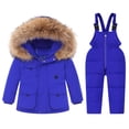 thumbnail image 2 of LSLJS Boys Girls Fashion Solid Color Down Jackets Keep Thickening Warm Outdoor Coat Jumpsuit Set, 2 of 9