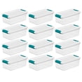 thumbnail image 1 of Sterilite 6Qt Plastic Stackable Storage Box w/Latching Lid, Clear (12 Pack), 1 of 11