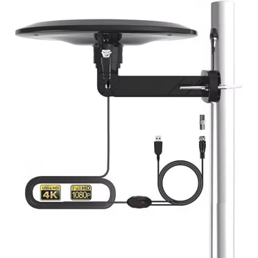 Omni Directional Digital TV Antenna for Smart TV Outdoor Long Range 160+ Miles, Best Clear HD 4K TV Antenna for Attic RV, Amplifier, 32ft Coaxial Cable