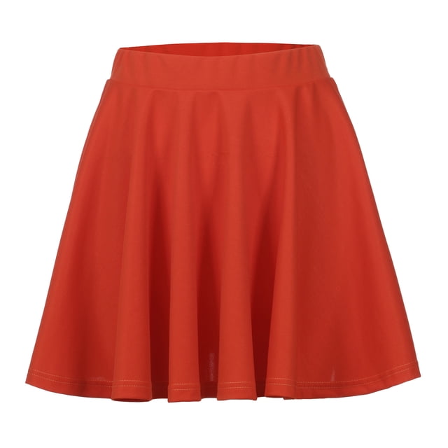 Jupe Mini Décontractée pour Femmes, Couleur Unie, Basique, Polyvalente, Extensible, Évasée, Plissée
