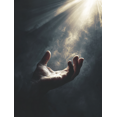thumbnail image 1 of Spiritual Hand Reaching Light Canvas Wall Art 15.75x11.81 Inches, 1 of 8