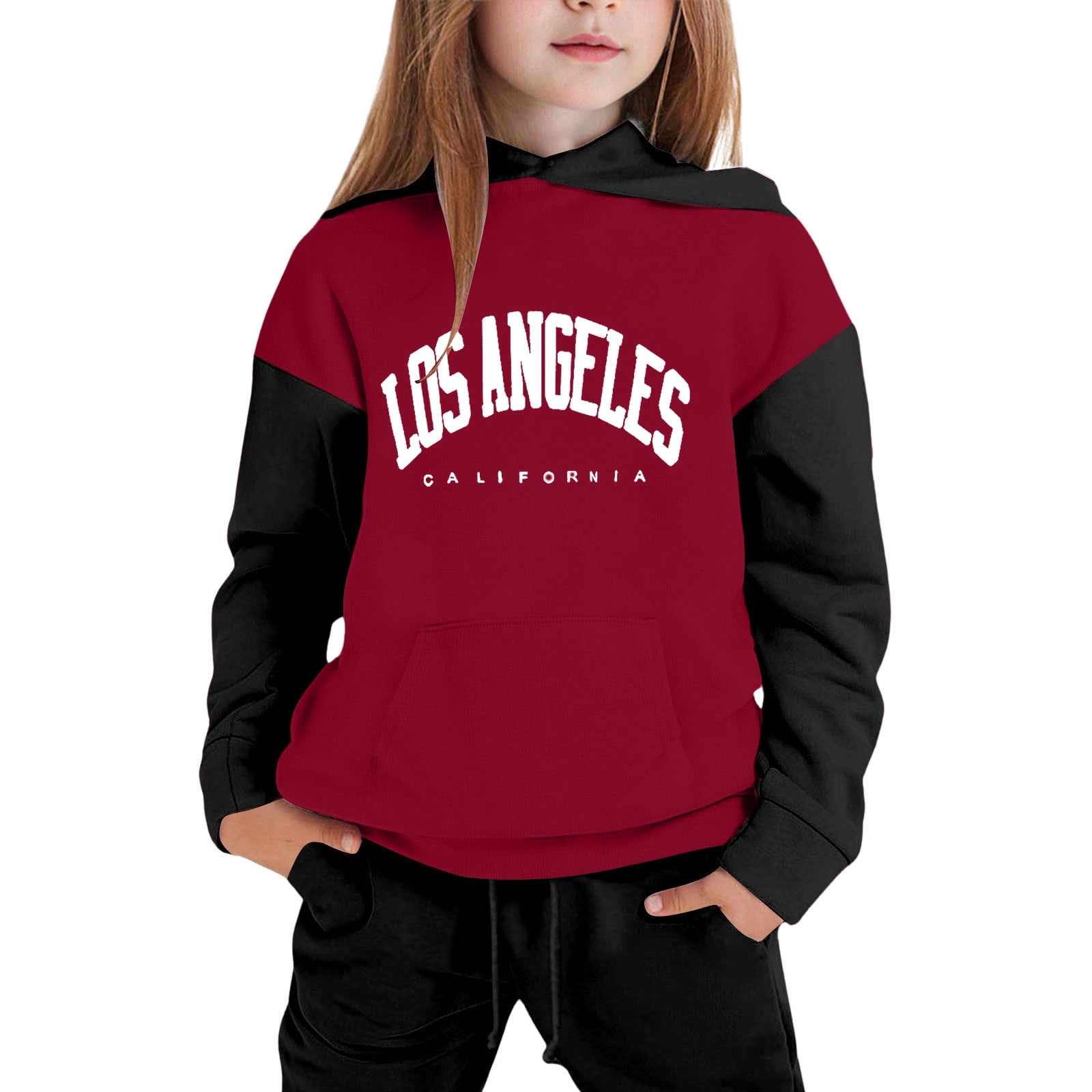 WEAIXIMIUNG Ensemble de Pantalon à Capuche à Manches Longues pour Enfants 13-14 Ans