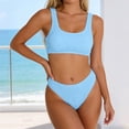 thumbnail image 2 of Rugged Ribbed Two Piece Bikini Set Featuring Wide Strap Top and Mid Waist Swimwear For All Seasons Beachwear, 2 of 5