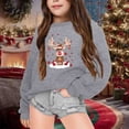 thumbnail image 2 of AJIWYH Chandails à Capuchon pour Filles Chandail à Capuchon pour Enfants d'Automne et d'Hiver à Manches Longues Imprimé de Noël Col Rond pour Garçons et Filles Plus Manteau à Capuchon Chaud Chandails pour Filles Gris, 7-8 Ans, 2 of 4