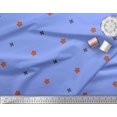 thumbnail image 1 of Soimoi Blue Poly Georgette Fabric Butidar Jamdani Print Sewing Fabric Yard 42 Inch Wide, 1 of 2