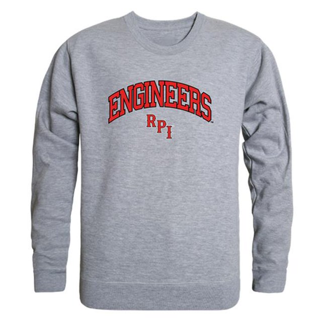 W Republic 541-367-HGY-03 Rensselaer Polytechnic Institute Men Campus Crewneck Sweatshirt, Heather Grey - Large