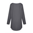 thumbnail image 5 of LLYwey T-Shirts à Manches Longues pour Femmes Offres T-Shirts à Col Rond pour Femmes Couleur Unie Blouses d'Automne Mode Blouses Smockées à Manches Longues Hauts Chandail à Col Rond Blouses Chemises Gris P, 5 of 5