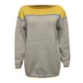 thumbnail image 3 of TJAZFJPA Chandails pour Femmes Automne Chandail Tricoté Ample à Col Rond Color Block Tendance Confortable Chandails d'Automne pour Femmes 2024 Feuilles de Citrouille Grande Taille Chandails, 3 of 3