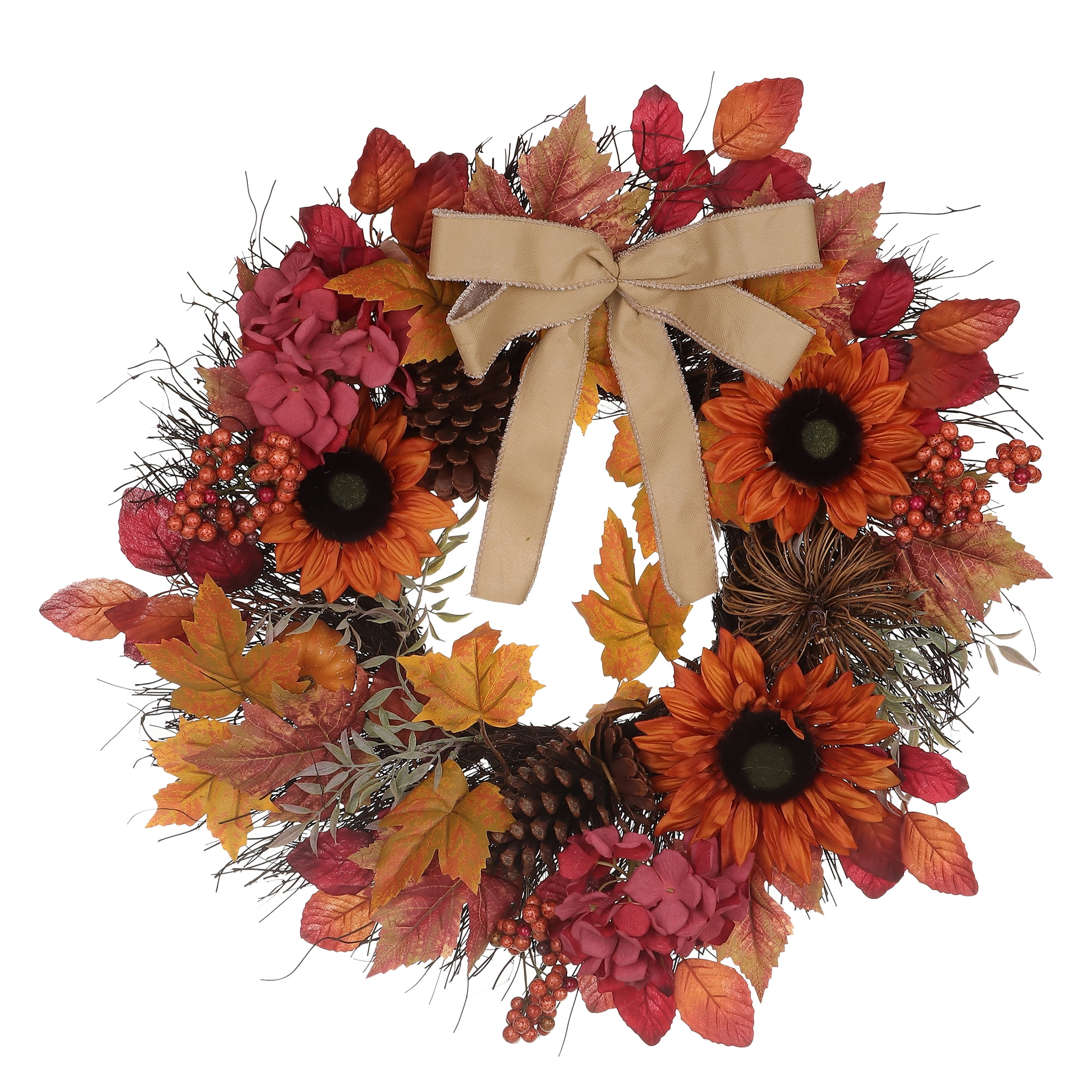 Way to Celebrate 22IN orange sunflower wreath