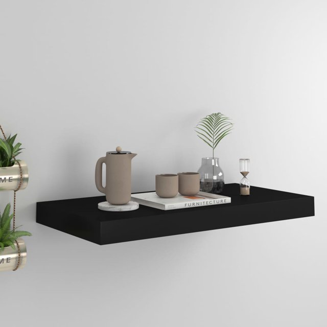 vidaXL Tablette Murale Flottante Noire 50x23x3,8 cm MDF