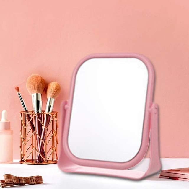 Vaidha Desktop Makeup Mirror Portable Small Mirror Female Dressing Table Desktop Princess Mirror Bedroom Student Dormitory Desktop Makeup Mirror