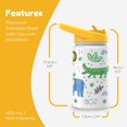 thumbnail image 2 of BOZ Kids Insulated Water Bottle with Straw Lid - Stainless Steel Vacuum Double Wall Toddler Water Bottle, 14 oz (414ml) Scratch-Resistant BPA-Free and Dishwasher-Safe Kids Water Bottle (Safari), 2 of 8