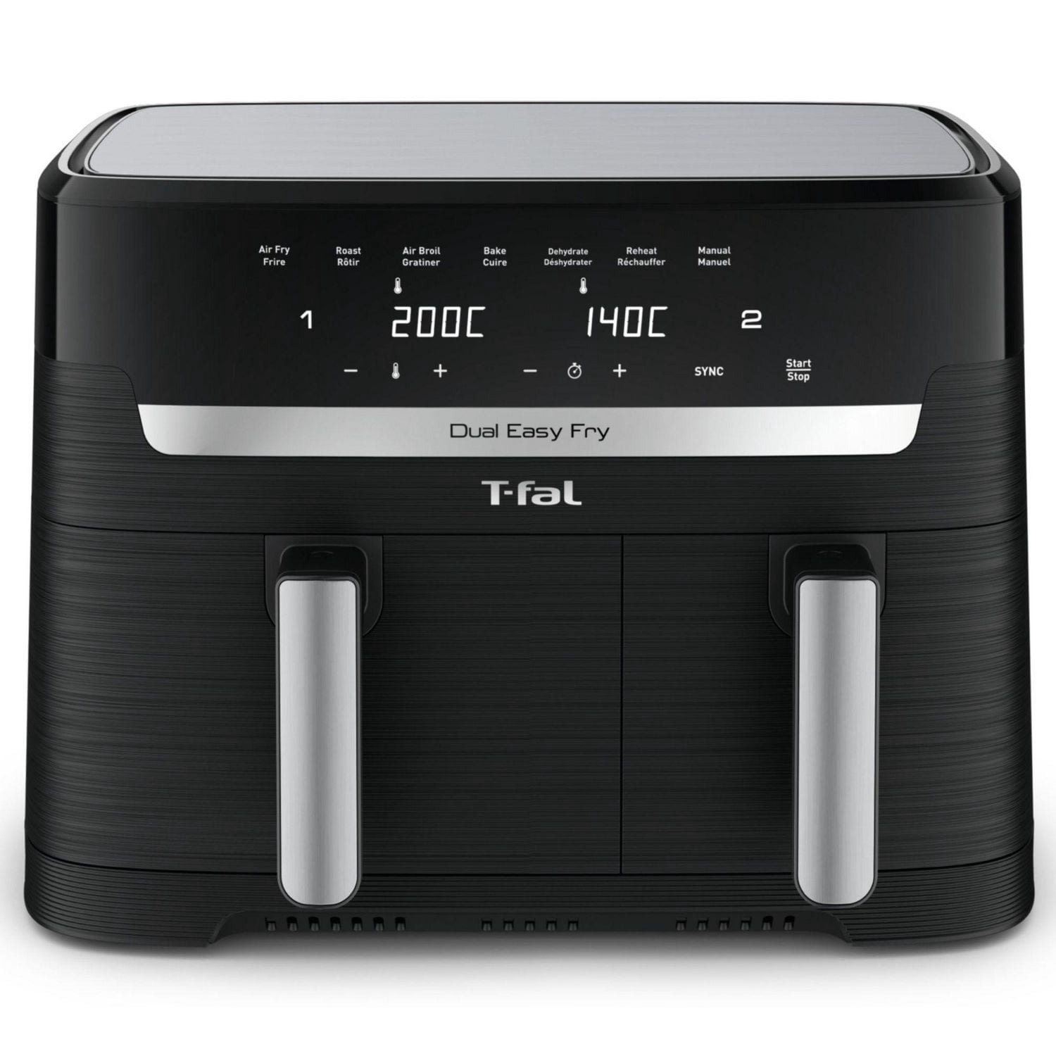 T-fal Dual Easy Fry, Air Fryer, 8.3 L Capacity, Dual Drawers