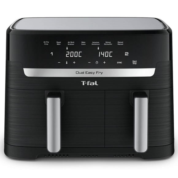 T-fal Dual Easy Fry, Friteuse à Air, Capacité 8,3 L, Deux tiroirs