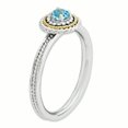 thumbnail image 3 of Sterling Silver & 14k Stackable Expressions Sterling Silver Blue Topaz Ring Size 6, 3 of 3