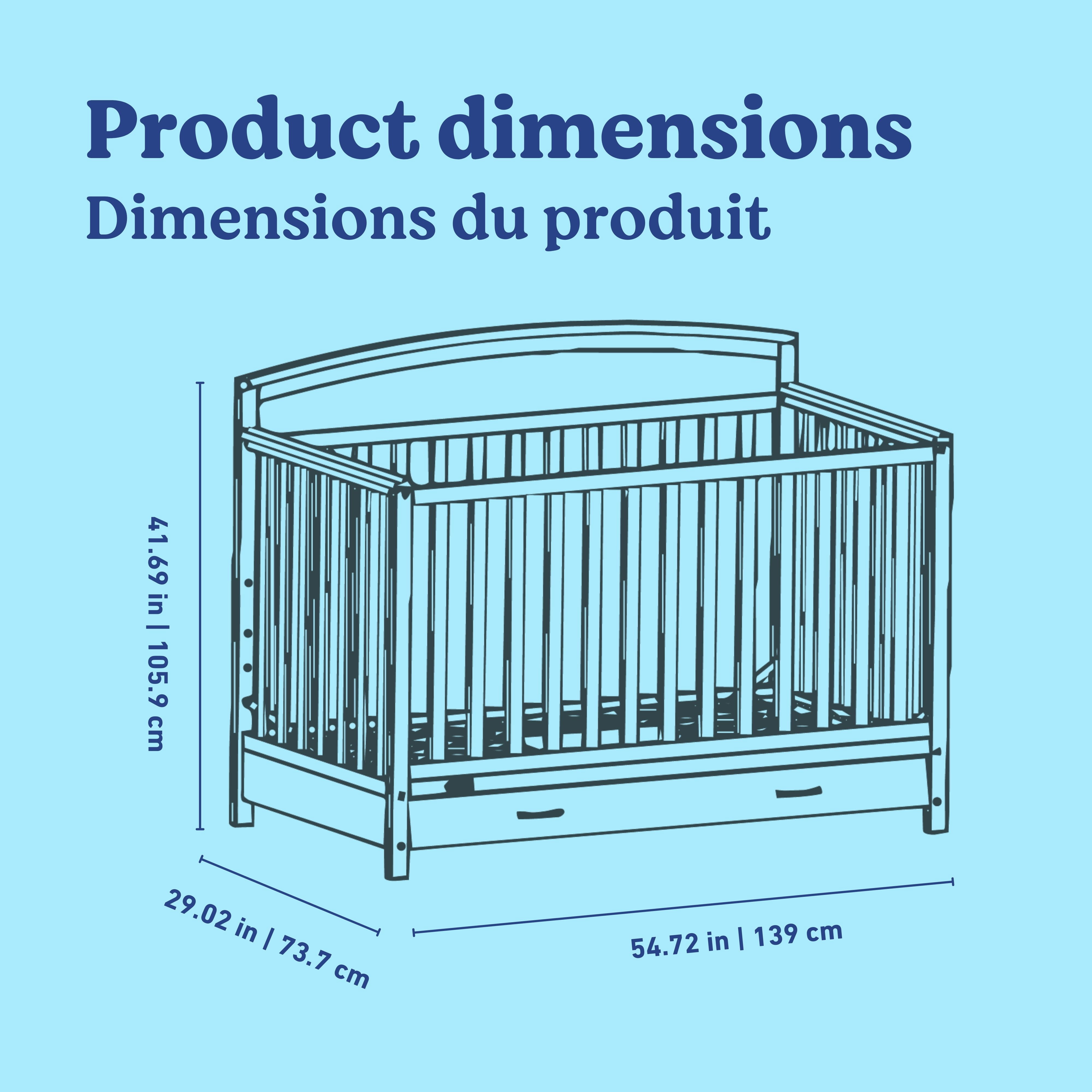 Lit de Bébé avec Tiroir Benton de Graco, Bois flotté