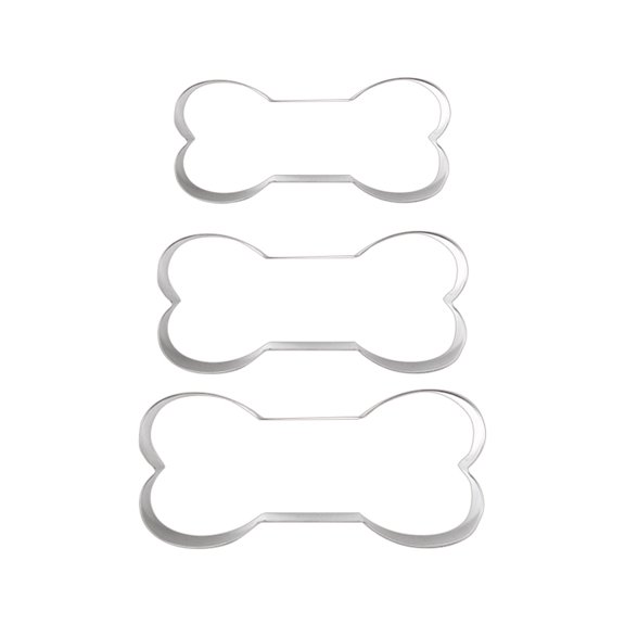 Moule à Dessert en Acier Inoxydable en Forme d'Os 3 Pcs pour la Cuisson et la Décoration des Aliments, Durable et Sécuritaire à Utiliser