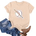thumbnail image 1 of Meichang T-Shirts de Baseball pour Femmes T-Shirts Graphiques de Baseball Manches Courtes Col Rond T-Shirts d'Été Décontractés Hauts Coupe Ample Blouses de Jour de Match T-Shirts Beige m, 1 of 3