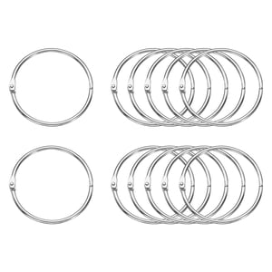 Uxcell 12pcs Bagues en briques 3 Anneaux en métal de Binder de feuille de pouce de couleur, ton argent