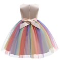 thumbnail image 2 of Robe Formelle pour Enfants Col à Sequins Fleuri Sans Manches une Pièce Rouge 7-8 Ans, 2 of 3