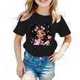 thumbnail image 1 of Zecgelong T-Shirt d'Été à Col Rond pour Filles, Imprimé de Dessins Animés, Décontracté, Ample, à Manches Courtes, T-Shirt Graphique pour Filles, Taille 6-8 Ans, 1 of 4
